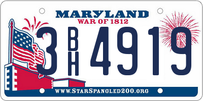 MD license plate 3BH4919