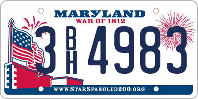MD license plate 3BH4983