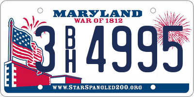 MD license plate 3BH4995