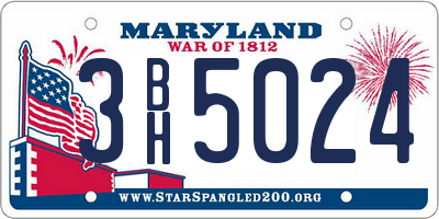 MD license plate 3BH5024