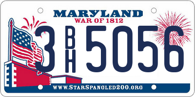 MD license plate 3BH5056