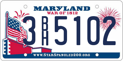 MD license plate 3BH5102