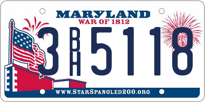 MD license plate 3BH5118