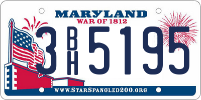 MD license plate 3BH5195
