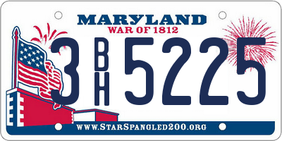 MD license plate 3BH5225