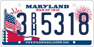 MD license plate 3BH5318