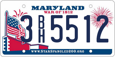 MD license plate 3BH5512