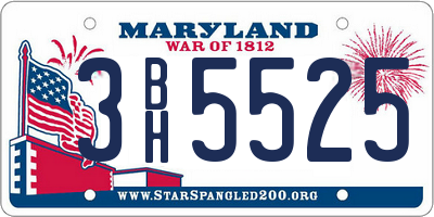 MD license plate 3BH5525