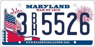 MD license plate 3BH5526