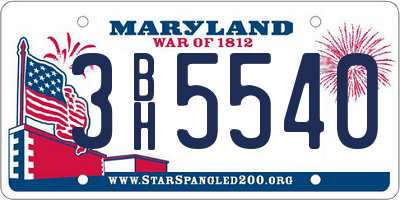 MD license plate 3BH5540