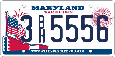 MD license plate 3BH5556