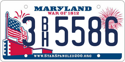 MD license plate 3BH5586