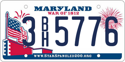 MD license plate 3BH5776