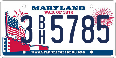 MD license plate 3BH5785