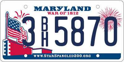 MD license plate 3BH5870