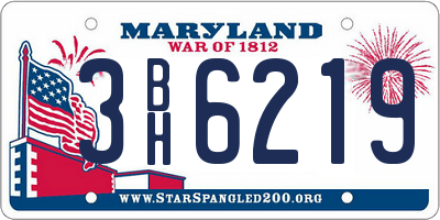 MD license plate 3BH6219