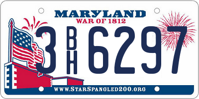 MD license plate 3BH6297