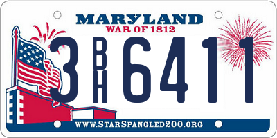 MD license plate 3BH6411