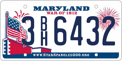 MD license plate 3BH6432