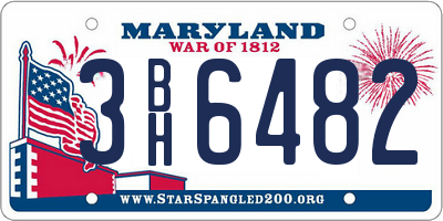 MD license plate 3BH6482