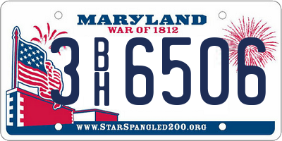 MD license plate 3BH6506