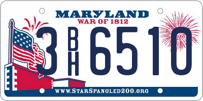 MD license plate 3BH6510