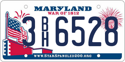 MD license plate 3BH6528