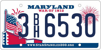 MD license plate 3BH6530