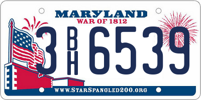MD license plate 3BH6539