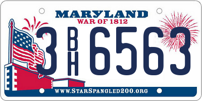 MD license plate 3BH6563