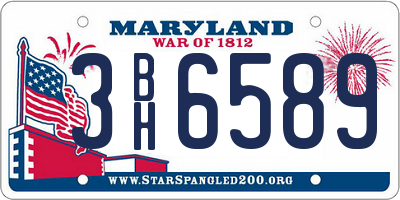 MD license plate 3BH6589