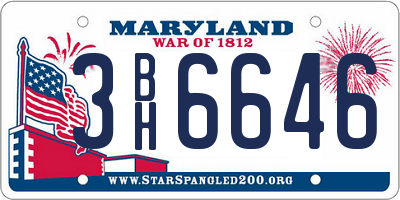 MD license plate 3BH6646