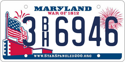 MD license plate 3BH6946