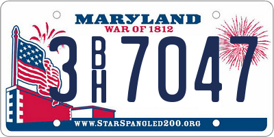 MD license plate 3BH7047