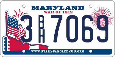 MD license plate 3BH7069