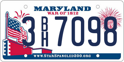 MD license plate 3BH7098