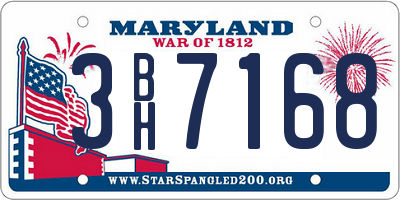 MD license plate 3BH7168
