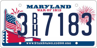 MD license plate 3BH7183