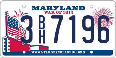 MD license plate 3BH7196