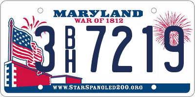 MD license plate 3BH7219