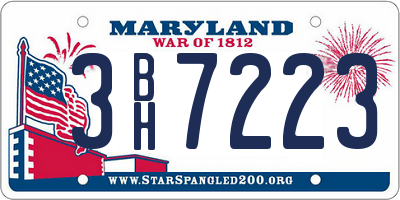 MD license plate 3BH7223