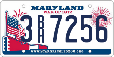 MD license plate 3BH7256