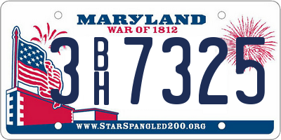 MD license plate 3BH7325