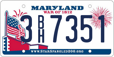 MD license plate 3BH7351
