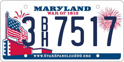 MD license plate 3BH7517