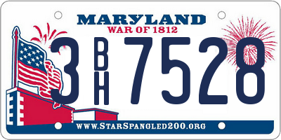 MD license plate 3BH7528