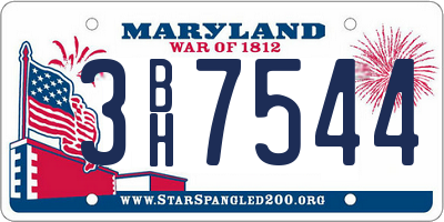MD license plate 3BH7544