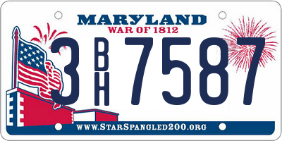 MD license plate 3BH7587