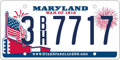 MD license plate 3BH7717