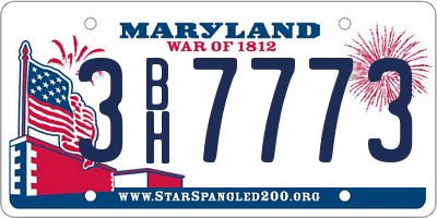 MD license plate 3BH7773